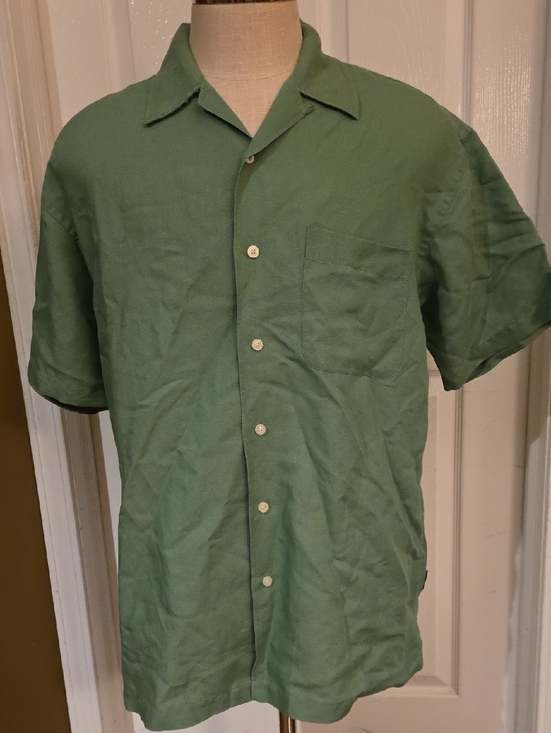 Nautica Other - Nautica Button-Down Linen Sage Green Short-Sleeved Men's Shirt - Size Large